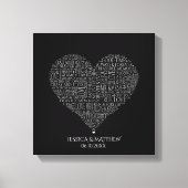 Word Cloud voor bruiloften en Jubilea Canvas Afdruk (Voorkant)