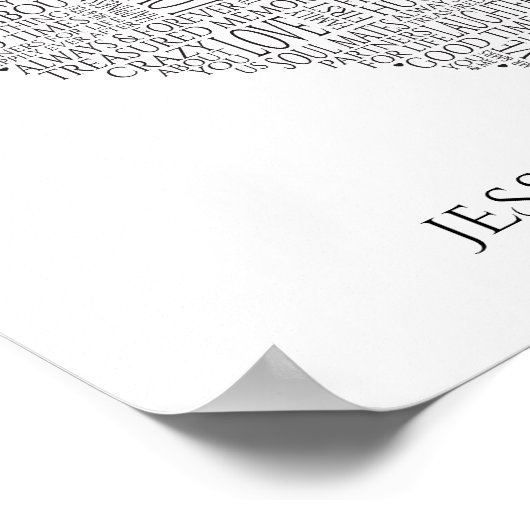 Word Cloud voor bruiloften en Jubilea Poster (Hoek)