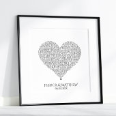 Word Cloud voor bruiloften en Jubilea Poster