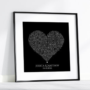 Word Cloud voor bruiloften en Jubilea Poster