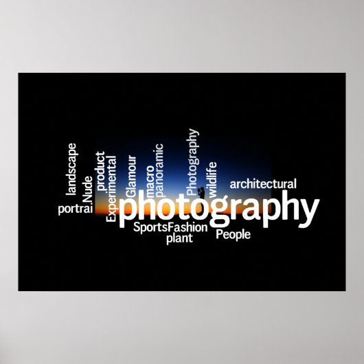 Word Cloud voor fotografie Poster (Voorkant)