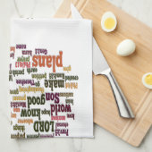 Word Cloud voor top 10 bijbelversies Theedoek (Quarter Fold)