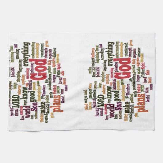 Word Cloud voor top 10 bijbelversies Theedoek (Horizontaal)