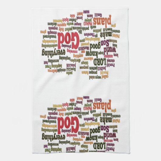 Word Cloud voor top 10 bijbelversies Theedoek (Verticaal)