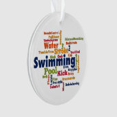 Word Cloud zwemmen Ornament (voorkant)