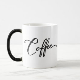Word Coffee, minimale zwarte kalligrafie Magische Mok
