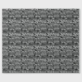 Word Collage Black en White afstuderen Cadeaupapier (Vlak)