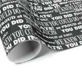 Word Collage Black en White afstuderen Cadeaupapier (Rol Hoek)