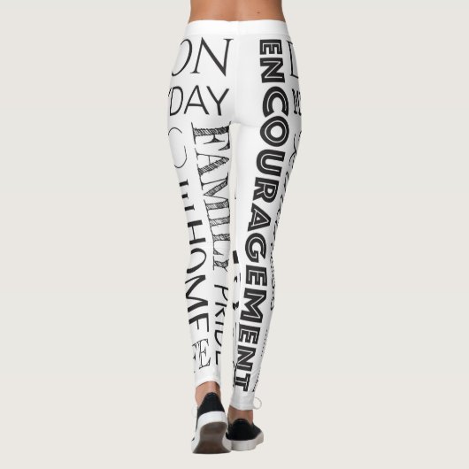 Word Collage stimuleren Leggings (Achterkant)
