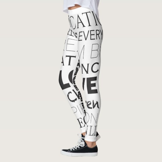 Word Collage stimuleren Leggings (Links)
