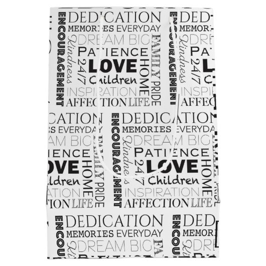 Word Collage stimuleren Medium Cadeauzakje (Achterkant)