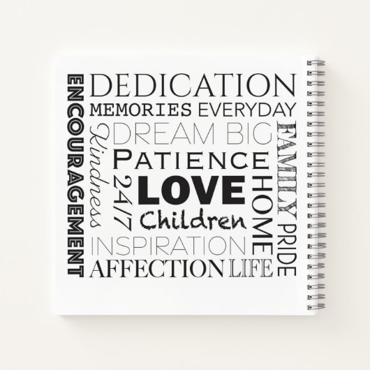 Word Collage stimuleren Notitieboek (Achterkant)