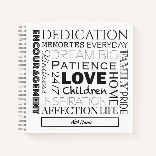 Word Collage stimuleren Notitieboek (Voorkant)