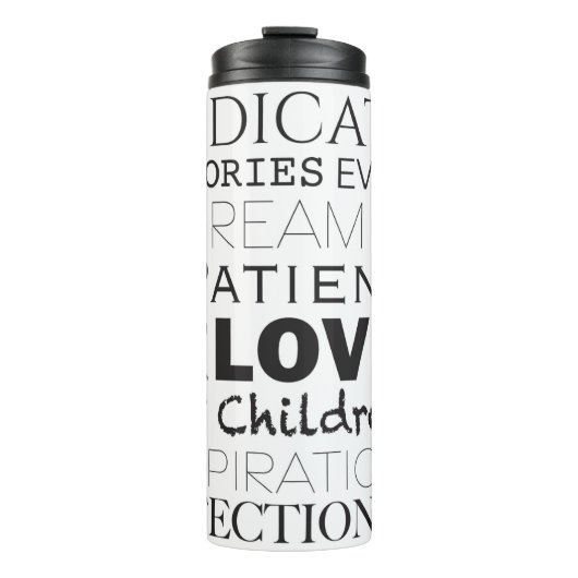 Word Collage stimuleren Thermosbeker (Voorkant)