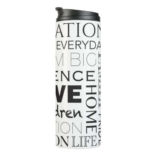 Word Collage stimuleren Thermosbeker (Geroteerd rechts)