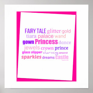 Word Collage voor een prinses Poster