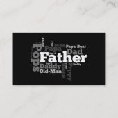 Word Collage zwart-wit van pater Visitekaartje (Achterkant)