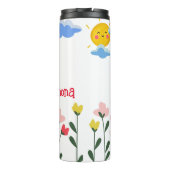 Word Cool Cute Bee Gepersonaliseerd naam Thermosbeker (Achterkant)