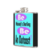 Word de donkere zwarte en blauwgroen kleurenkolf v heupfles (Links)