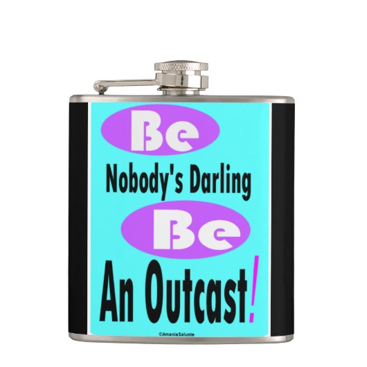 Word de donkere zwarte en blauwgroen kleurenkolf v heupfles (Voorkant)