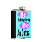 Word de donkere zwarte en blauwgroen kleurenkolf v heupfles (Rechts)