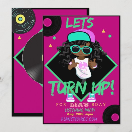 Word de Kaart van de Uitnodiging van de Partij van (Voorkant / Achterkant)