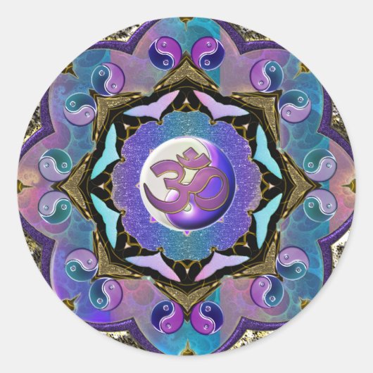 Word de Verandering ~ Moon Mandala Ronde Sticker (Voorkant)
