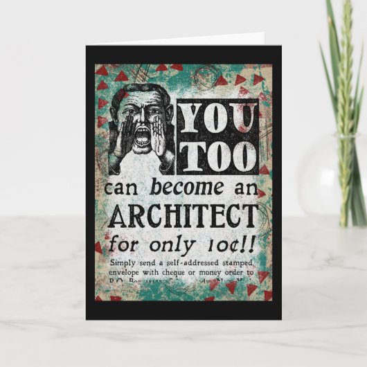 Word een architect-Wenskaart - grappige Vintage Kaart (Voorkant)