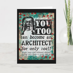 Word een architect-Wenskaart - grappige Vintage Kaart