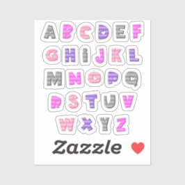 Word een beetje gek van dit schattige alfabet sticker