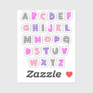 Word een beetje gek van dit schattige alfabet sticker