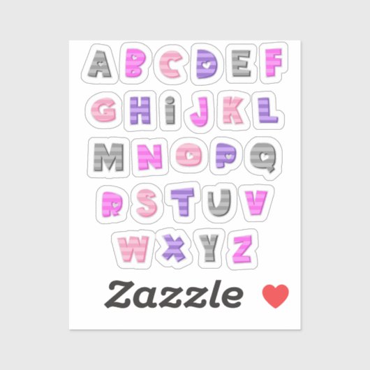 Word een beetje gek van dit schattige alfabet sticker (Vel)