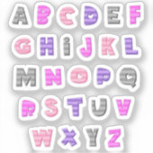 Word een beetje gek van dit schattige alfabet sticker (Voorkant)