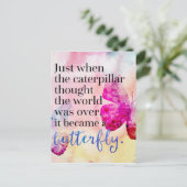 Word een Butterfly Quote Briefkaart (Staand voorkant)