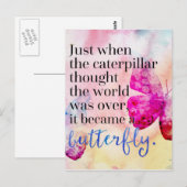 Word een Butterfly Quote Briefkaart (Voorkant / Achterkant)