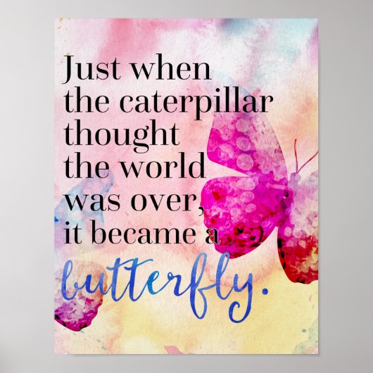 Word een Butterfly Quote Poster (Voorkant)