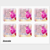 Word een Butterfly Quote Vierkante Sticker (Vel)