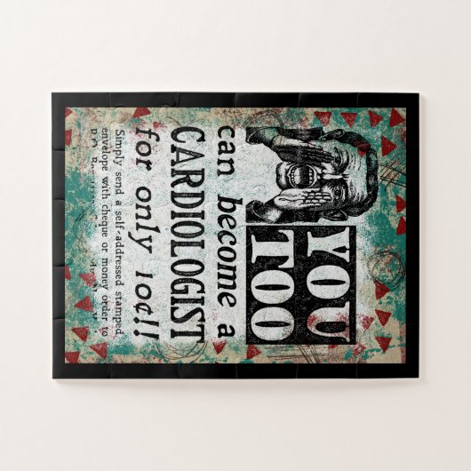 Word een cardioloog Jigzaag Puzzle - Funny Retro Legpuzzel (Horizontaal)