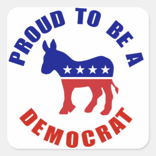 Word een democratisch origineel vierkante sticker