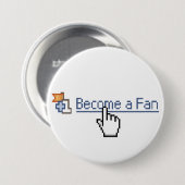 Word een fan ronde button 7,6 cm (Voorkant /achterkant)