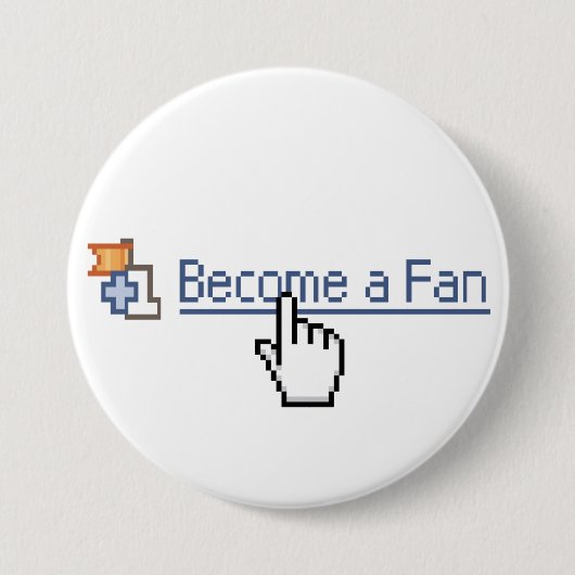 Word een fan ronde button 7,6 cm (Voorkant)