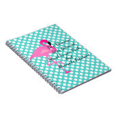 Word een Flamingo Polka Dot Notebook Notitieboek (Rechterzijde)