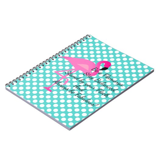 Word een Flamingo Polka Dot Notebook Notitieboek (Linkerzijde)