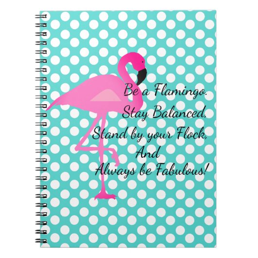 Word een Flamingo Polka Dot Notebook Notitieboek (Voorkant)