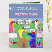 "Word een goede vriend, we missen je!" Grote Kaart (Gele Bloem)