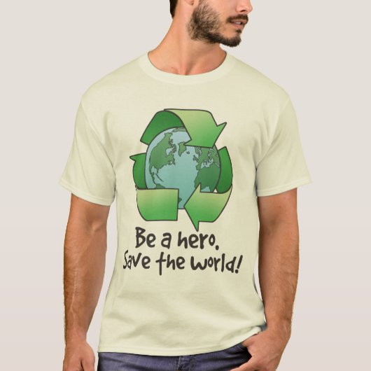 Word een Hero, Recyclen T-Shirt (Voorkant)