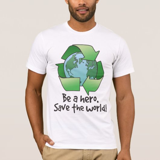 Word een Hero, Recyclen T-Shirt (Voorkant)