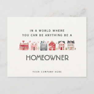 Word een HomeOwner Real Estate Marketing Briefkaar Briefkaart