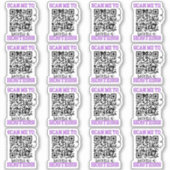 Word een Hostess Paarse QR Code Kleine Onderneming Sticker (Voorkant)