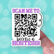 Word een Hostess Paarse QR Code Kleine Onderneming